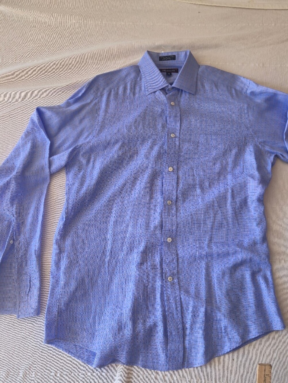 Faconnable Men's Light Blue Cotton Dress Long Sleeve Shirt Size 16L